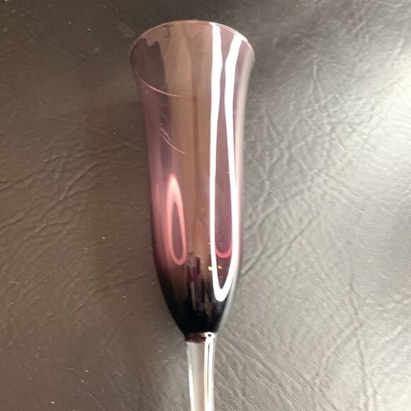 Block Crystal Hand Cut & Polished Mouth Blown Lead Free Purple Cranberry Pink - Picture 4 of 5